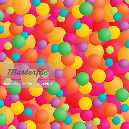 Abstract background with balls or balloons in bright colors.