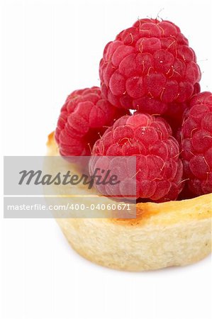 Delicious raspberry cake with soft shadow. Shallow depth of field