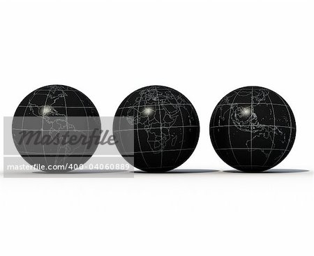 plastic globe on white background -dogotal artwork