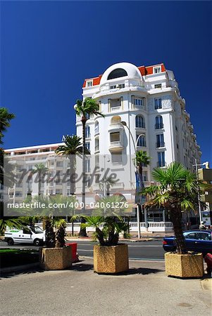 Luxury hotel on Croisette promenade in Cannes, France