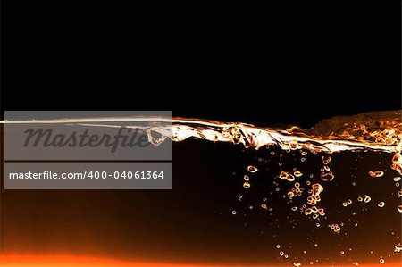 A red fire water background abstract