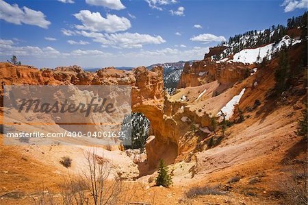 Natural  Bridge formation in Bryce Canyon National Park. The park was created on September 15, 1928 and is named after Ebenezer Bryce