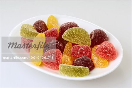 Fruit candy on plate