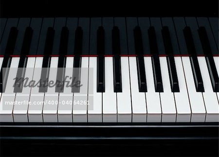 Grand piano ebony and ivory keys