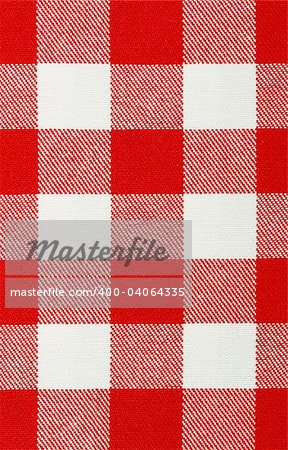 Close-up of classic red picnic cloth - The tablecloth is new, clean and flat