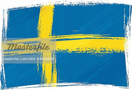 Sweden national flag created in grunge style