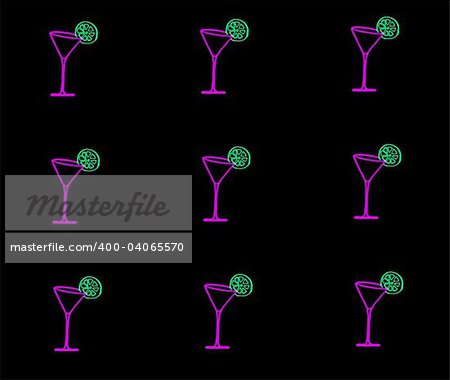 picture about pink martini glasses with green lime