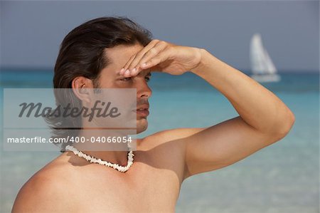 Portrait of a Young Man standing at the beach