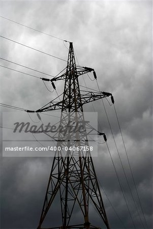 Electric pylon and storm sky