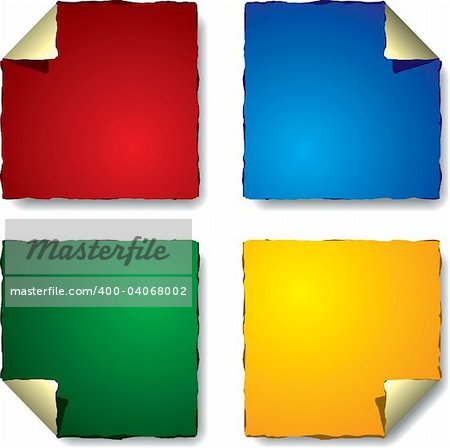 Colored square labels badges and stickers