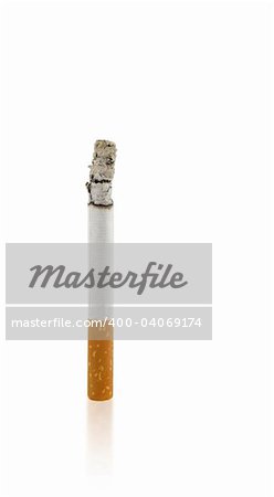burning cigarette isolated on white background