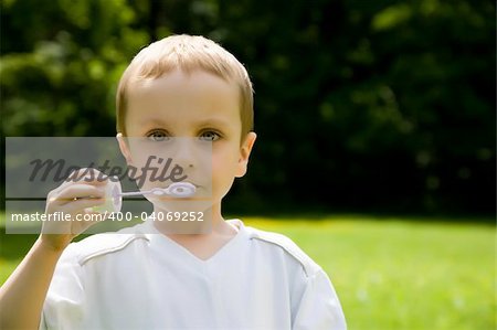 The Boy Blowing Soap Bubbles