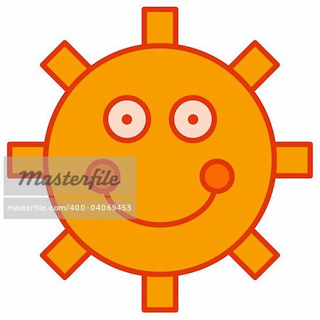 Illustration of a simplistic cartoon sun