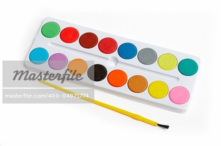 Box of Watercolors Picture isolated white background