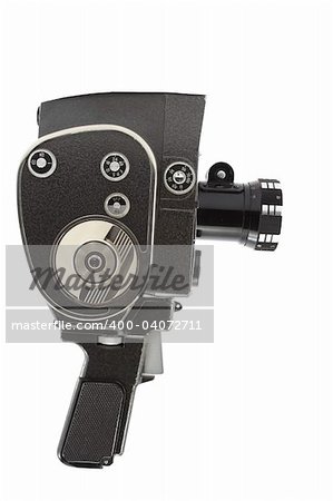 Retro film camera isolated on white