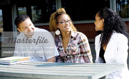 group of young african american college students