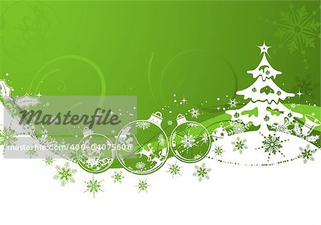 Christmas background with sphere and wave pattern, element for design, vector illustration