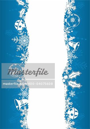 Christmas frame with snowflakes and decoration element, vector illustration