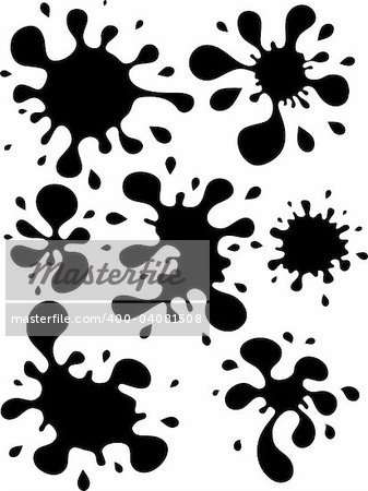 Black blots, isolated on white, eps8 format