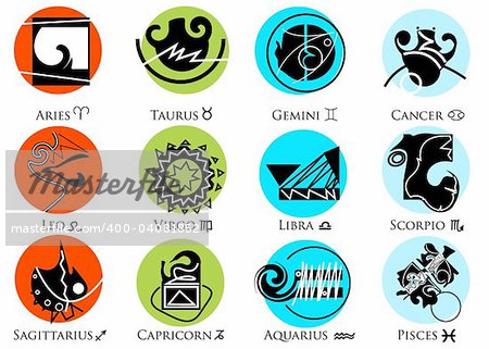 Picasso styled zodiac signs