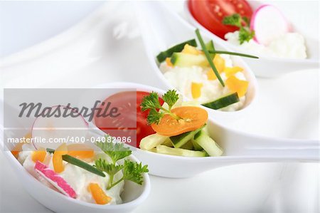 Fingerfood served in small spoons