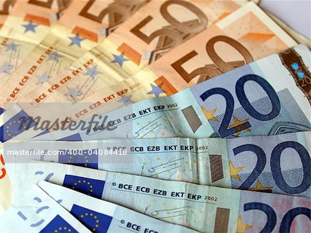 Euro bank notes money (European Union currency)