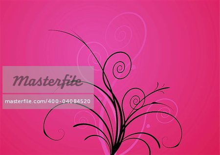 Flowers on pink background. vector