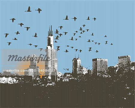 Cityscape skyline background