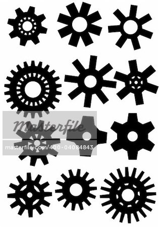 poster with gearwheel. vector illustration black and white