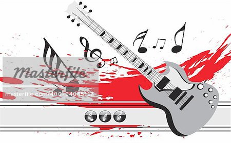 grunge musical background with guitar