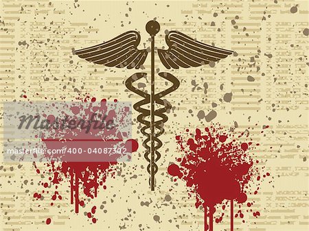 caduceus medical symbol on grunge background