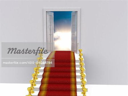 stair to sky. 3d