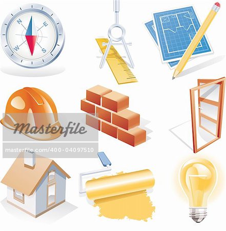 Set of architecture and construction related icons