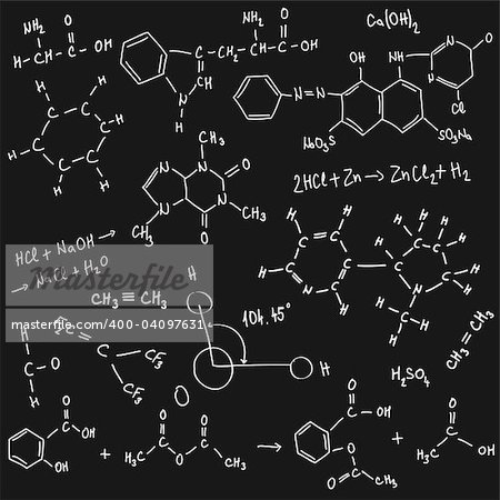 chemistry scribble on blackboard, vector illustration