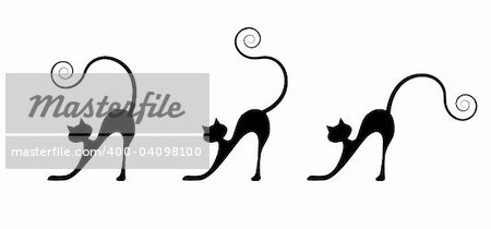 Black cat silhouette for your design