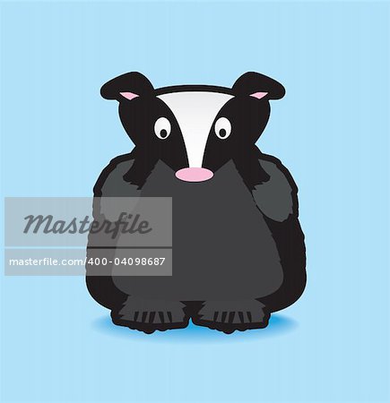 Funky vector  illustration of a badger with a chunky black outline