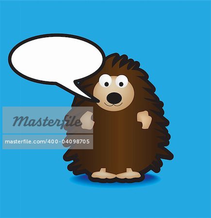 Funky vector illustration of a hedgehog with a chunky black outline