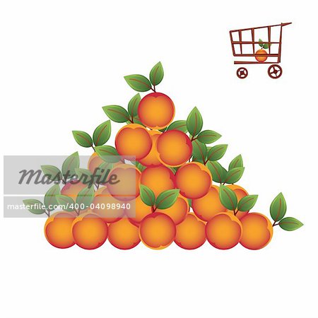 Shopping basket with fruit