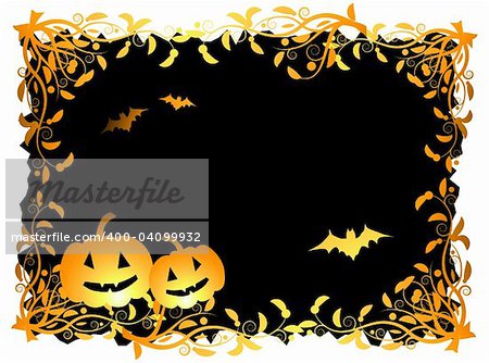 Halloween night background, vector illustration