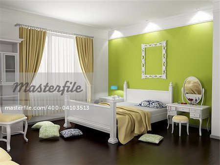 modern bedroom interior in classic style (3D rendering)