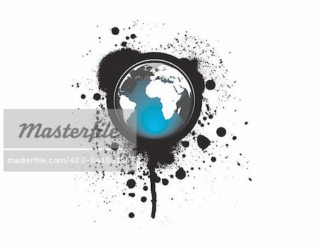 Abstract illustration with grunge globe