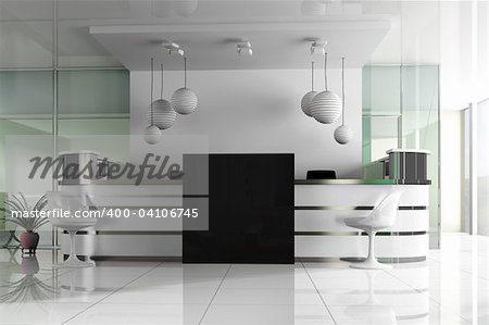 Hall of hotel in agoy 3d image