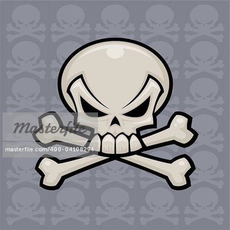 Skull and crossbones vector illustration. Might look nice on a pirate flag or a bottle of poison.