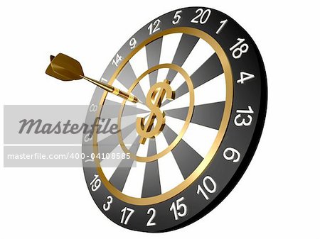 Dartboard concept money 3d