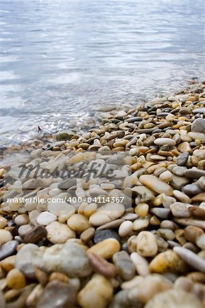 small pebbles and stones at a shore