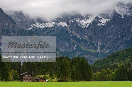 View to the Totes Gebirge Mountains from to Almsee, Almtal valley, Austria