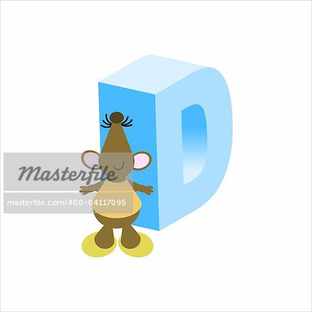 Happy Mouse with upper case letter D