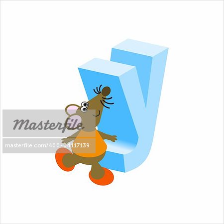 Happy Mouse with lower case letter y
