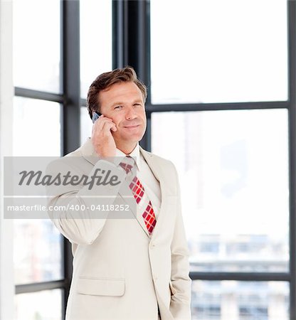 Senior businessman talking on phone