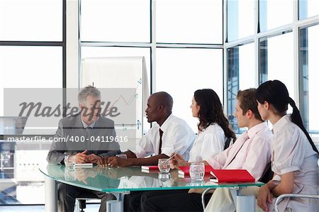 Multi-ethnic business team interacting in a meeting